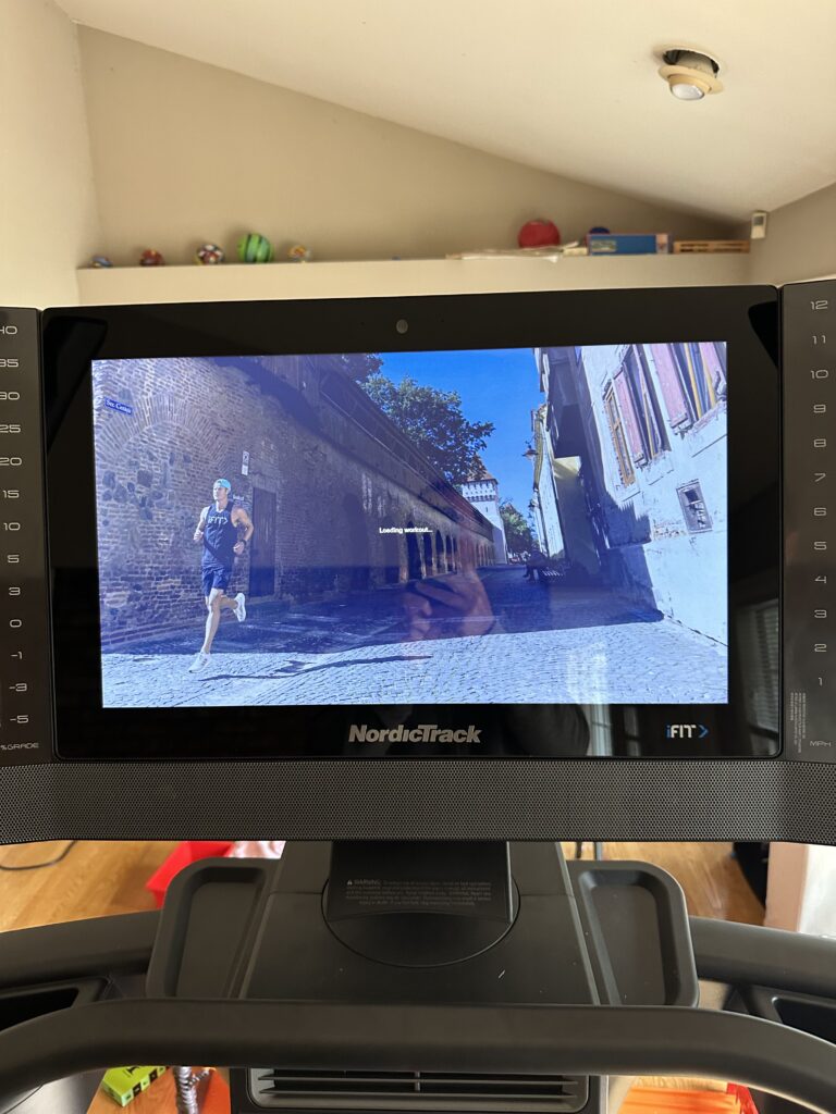 iFIT running workout on NordicTrack incline treadmill