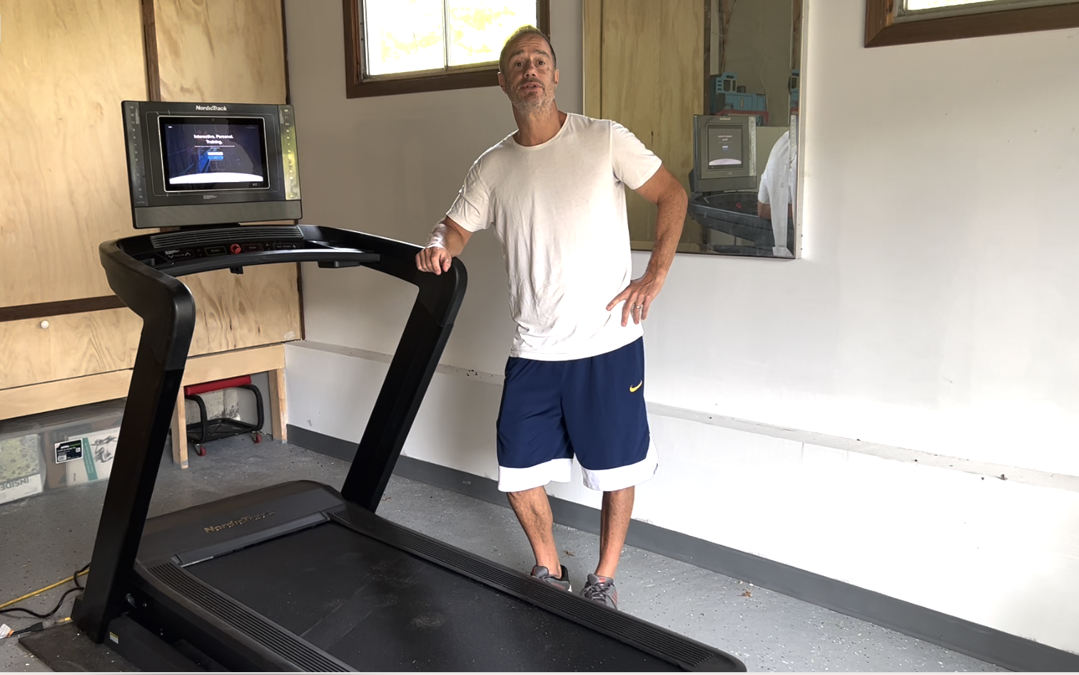 David Bloom with a NordicTrack treadmill